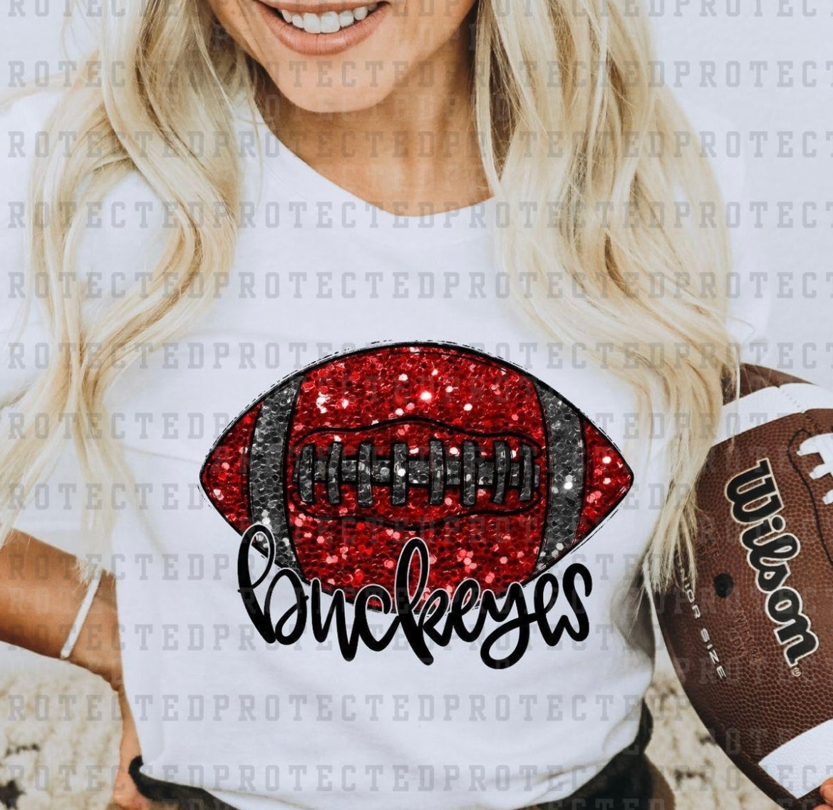 Buckeyes Faux Sequin Top