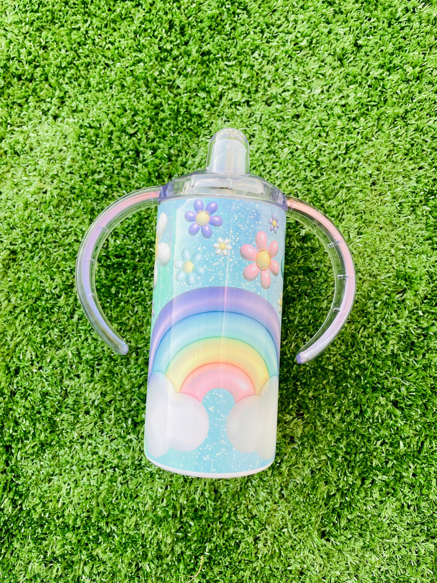 Rainbow & Daisies Sippy