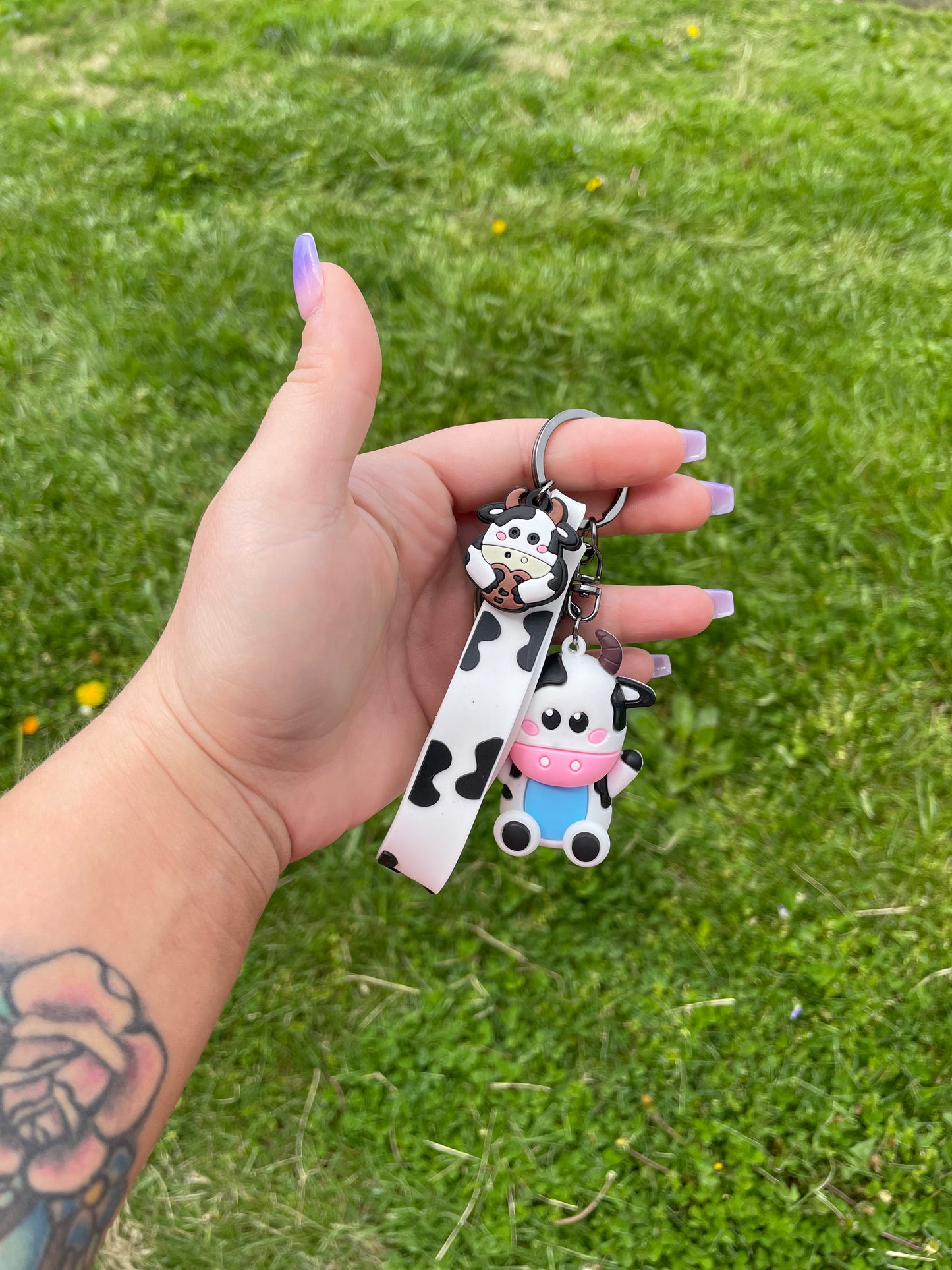 Blue Cow Keychain