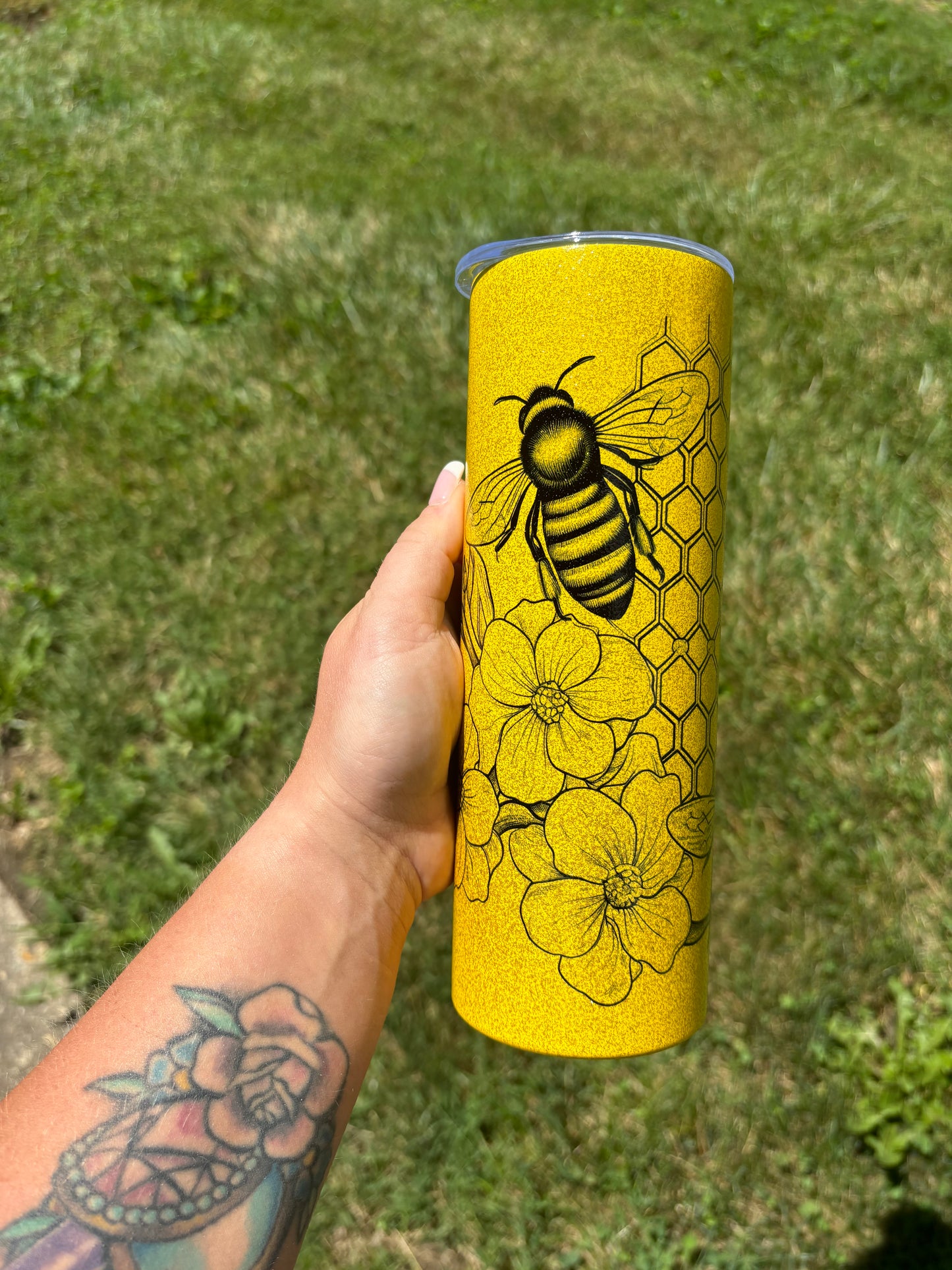 Bumblebee Glitter Tumbler