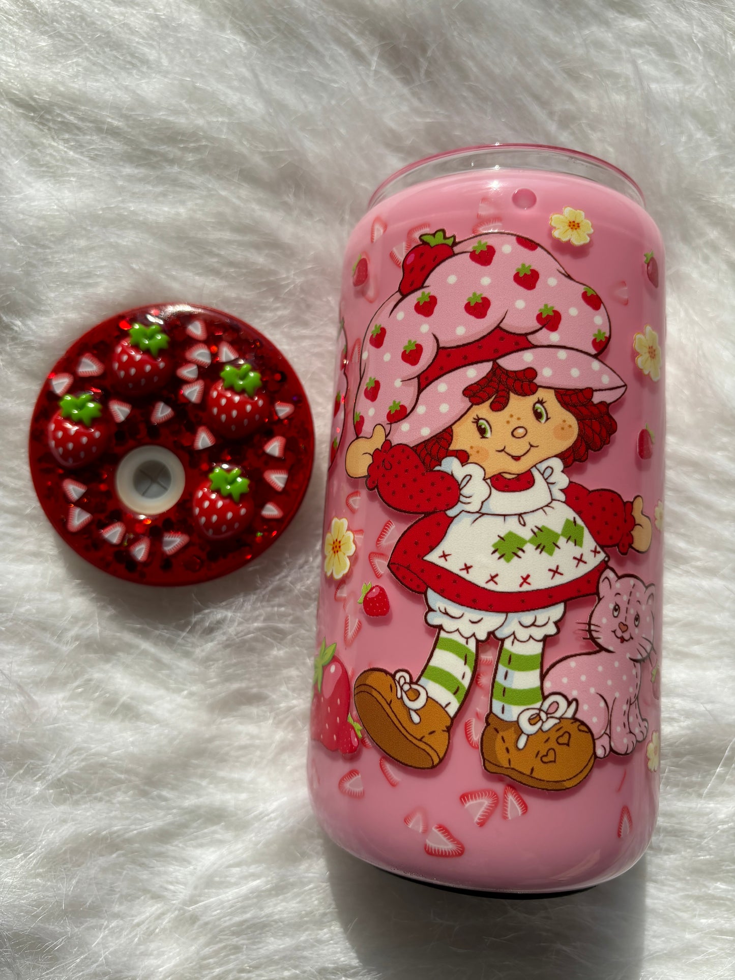 Strawberry Pink Snow Globe Tumbler