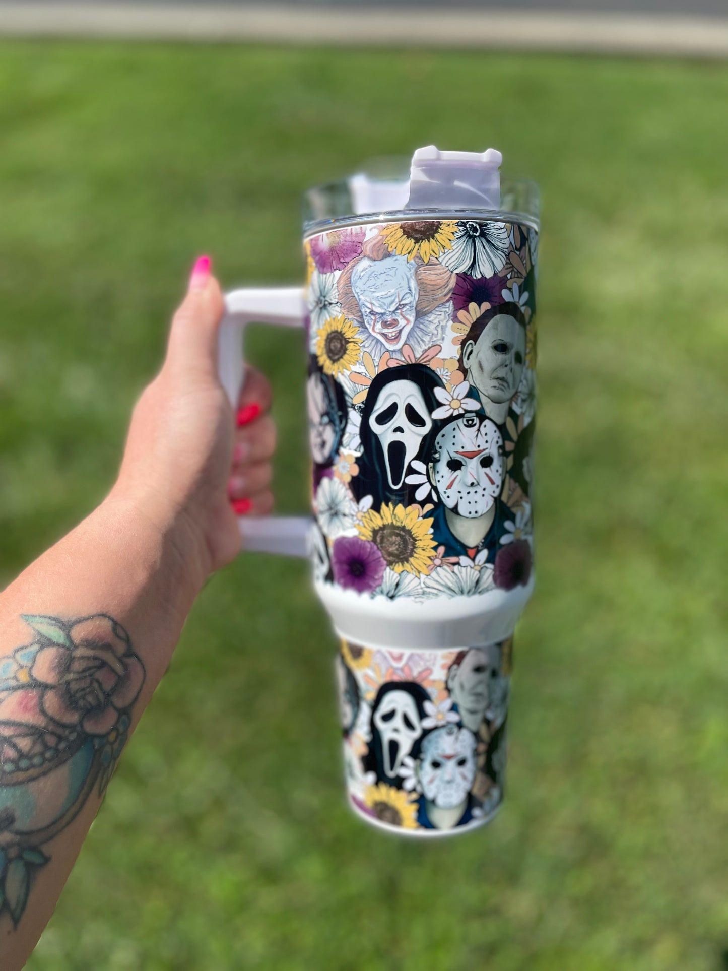 Floral Horror Characters 40oz Tumbler