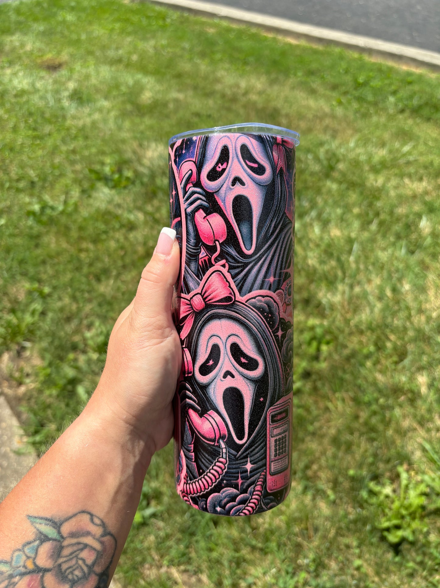 Ghostface Glitter Tumbler