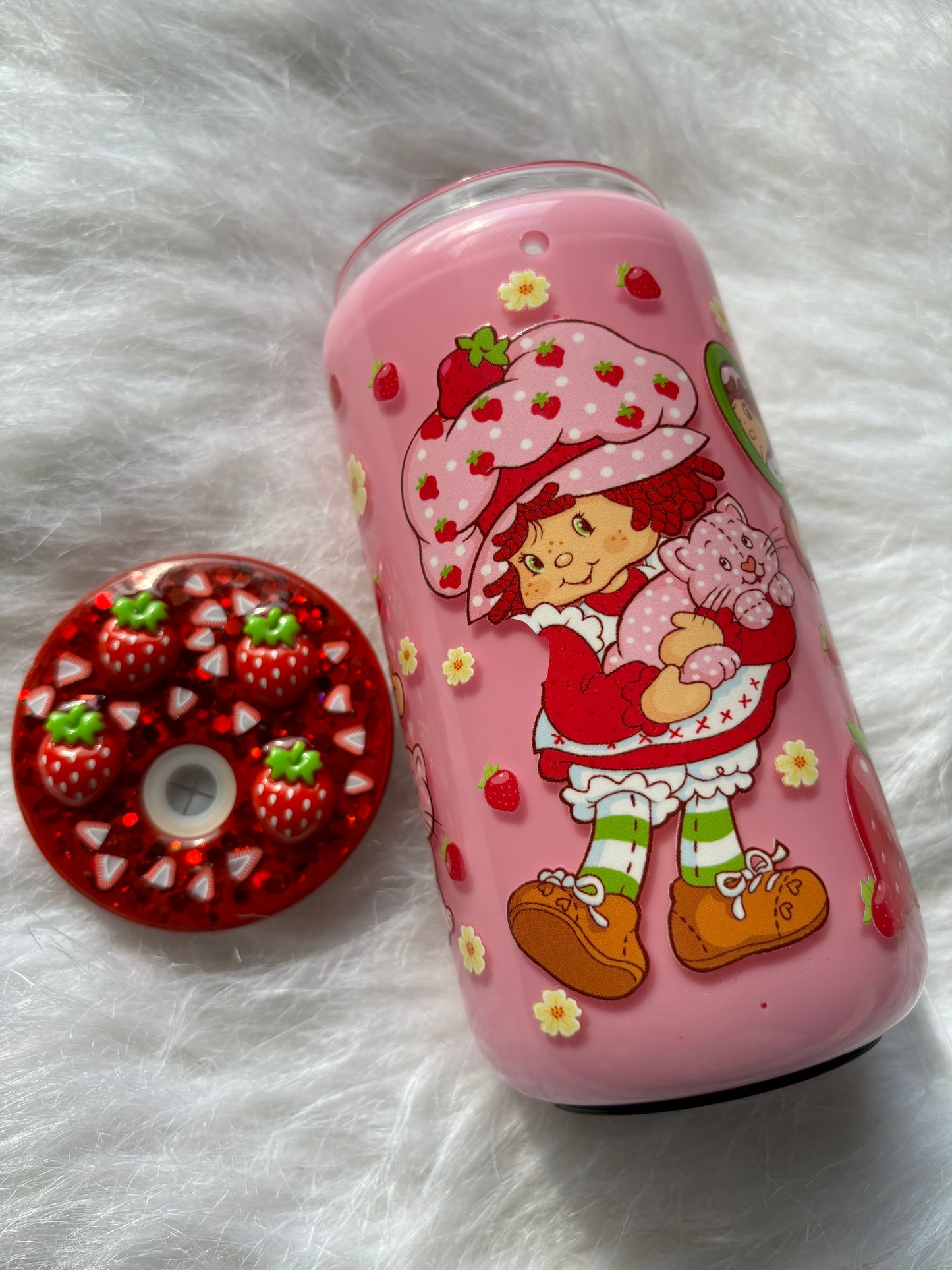 Strawberry Pink Snow Globe Tumbler