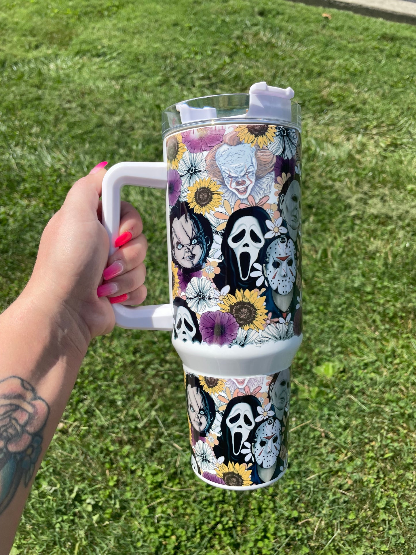 Floral Horror Characters 40oz Tumbler