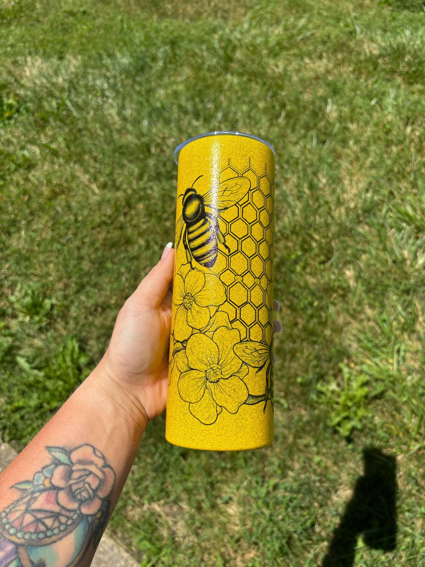 Bumblebee Glitter Tumbler