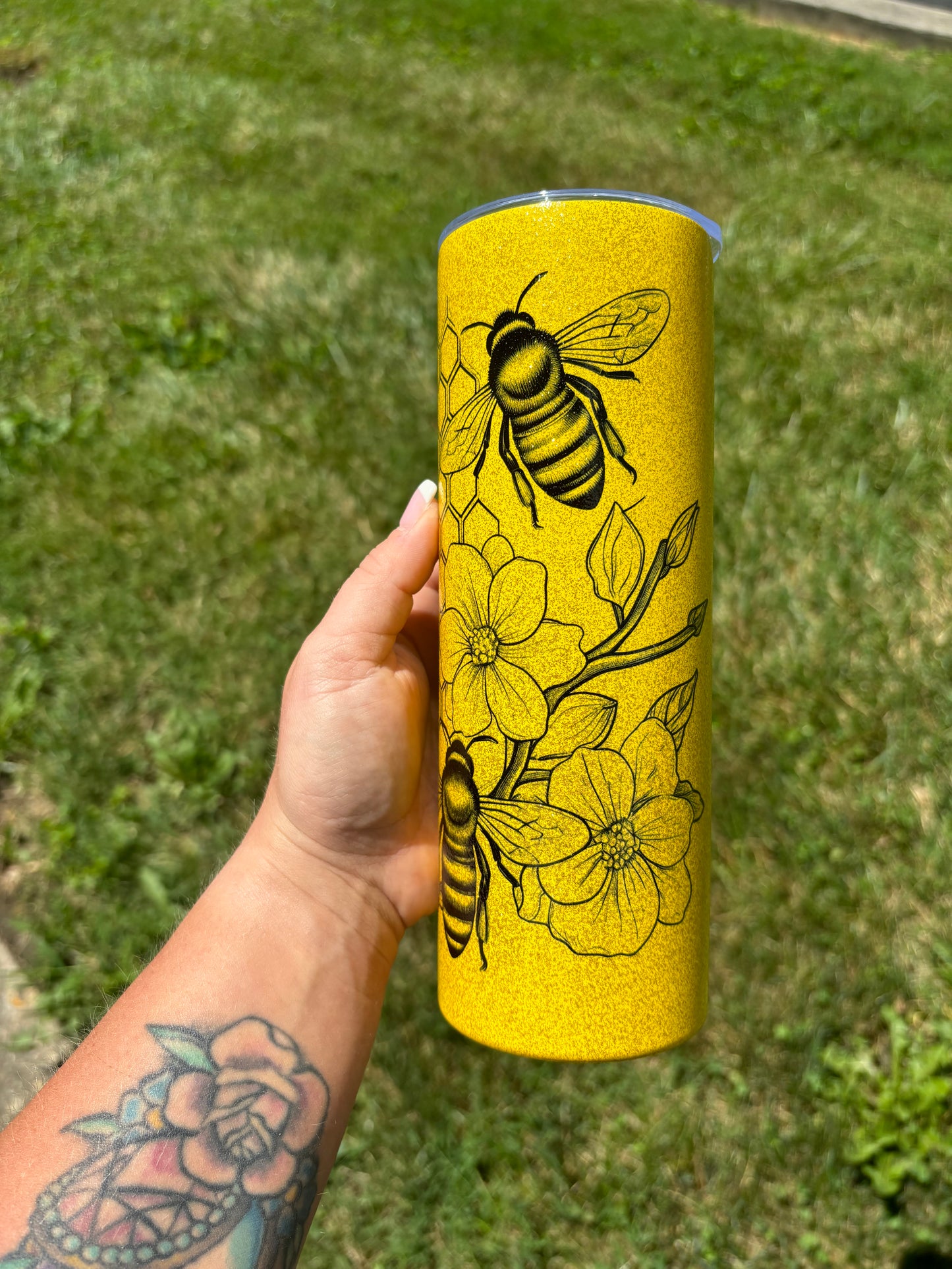 Bumblebee Glitter Tumbler