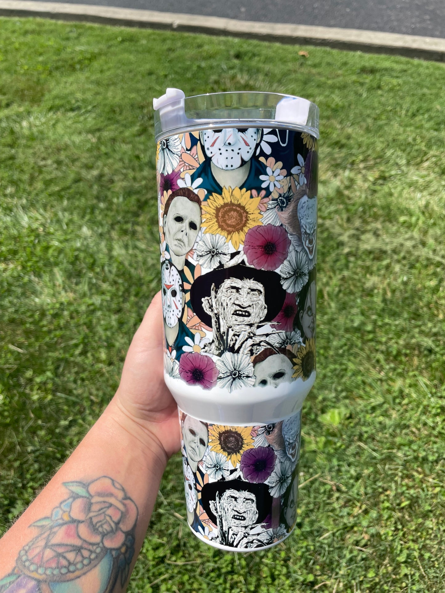 Floral Horror Characters 40oz Tumbler