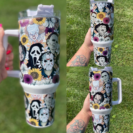 Floral Horror Characters 40oz Tumbler