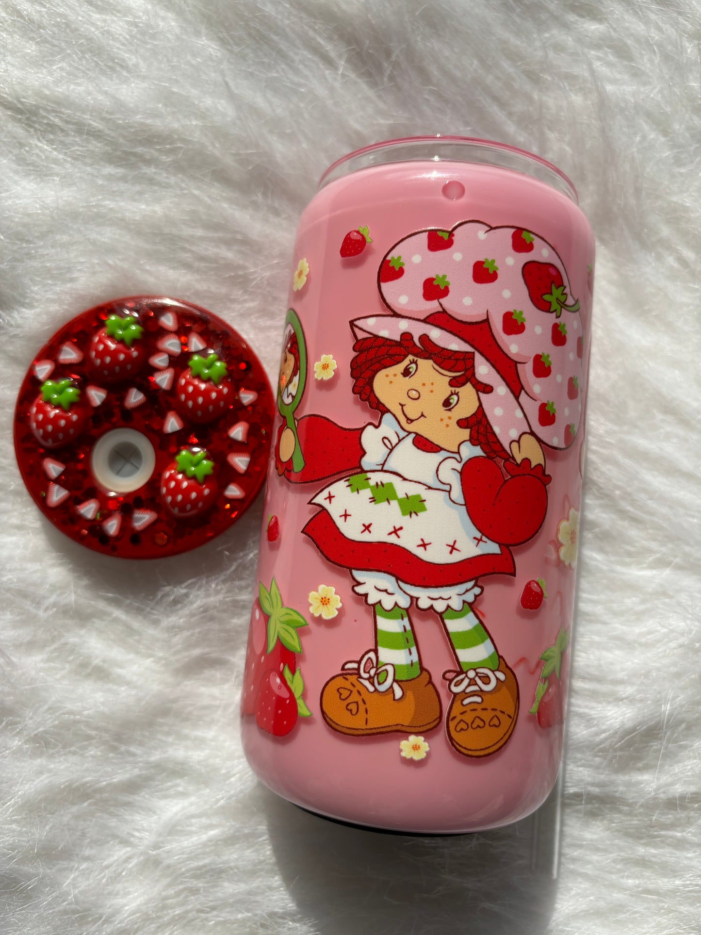 Strawberry Pink Snow Globe Tumbler