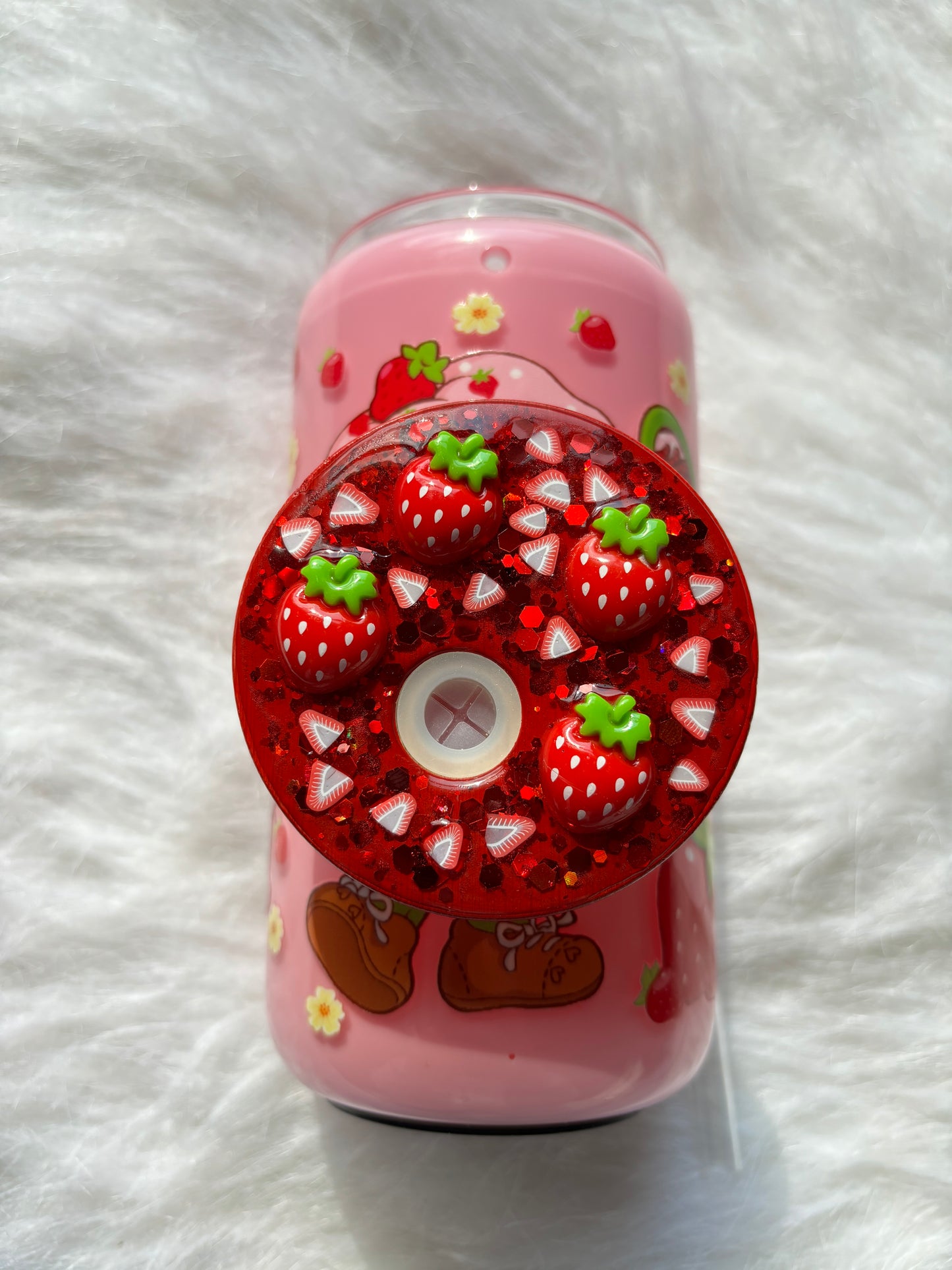 Strawberry Pink Snow Globe Tumbler