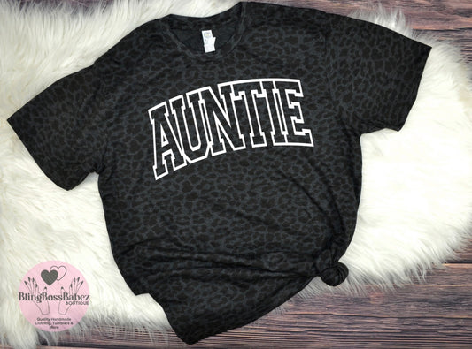 Auntie Black Leopard T-Shirt