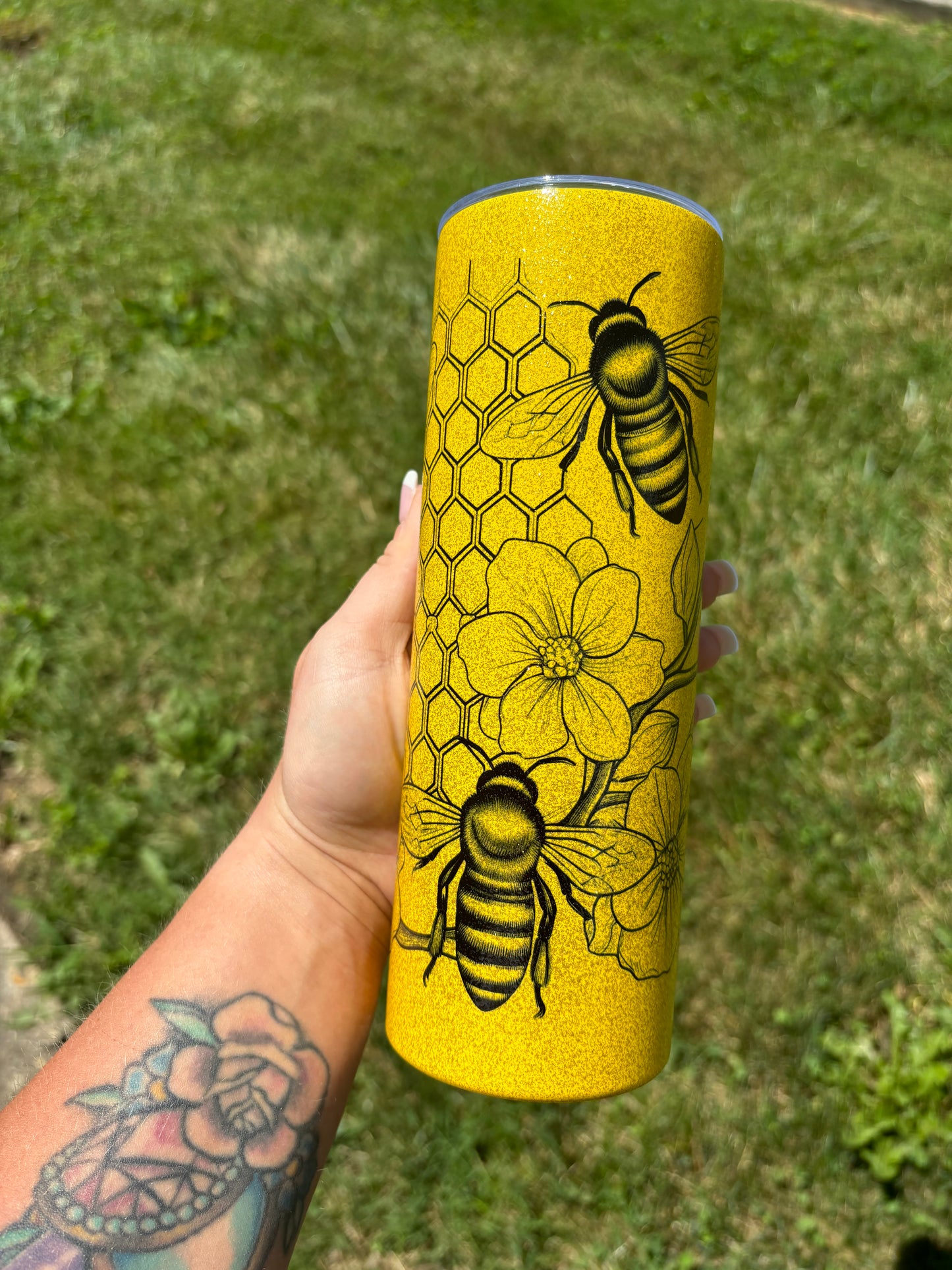 Bumblebee Glitter Tumbler