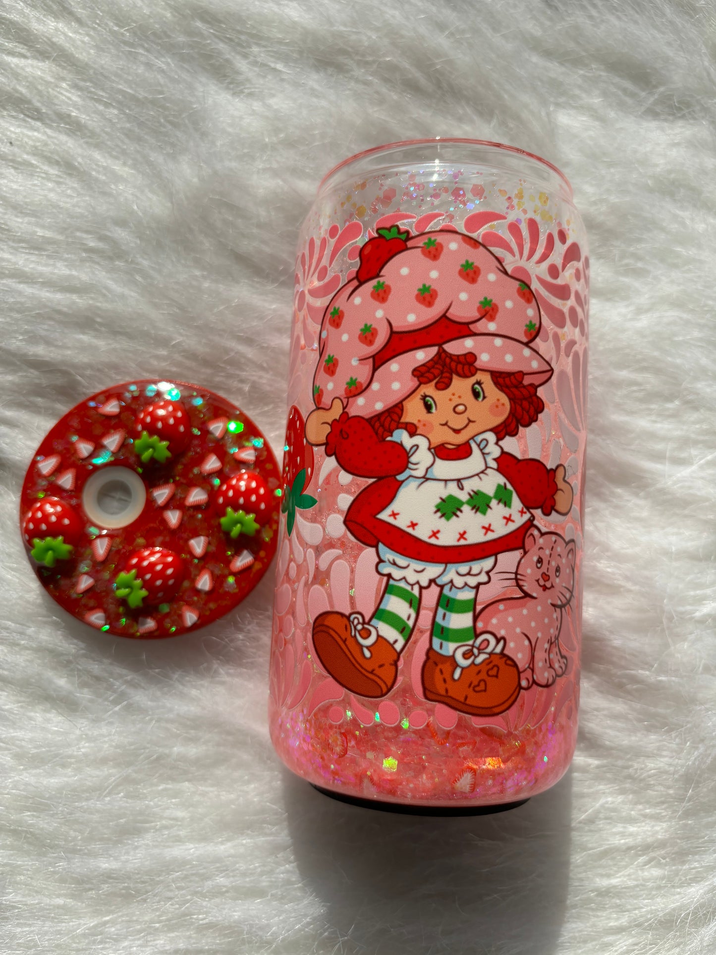 Strawberry Talevera Snow Globe Tumbler