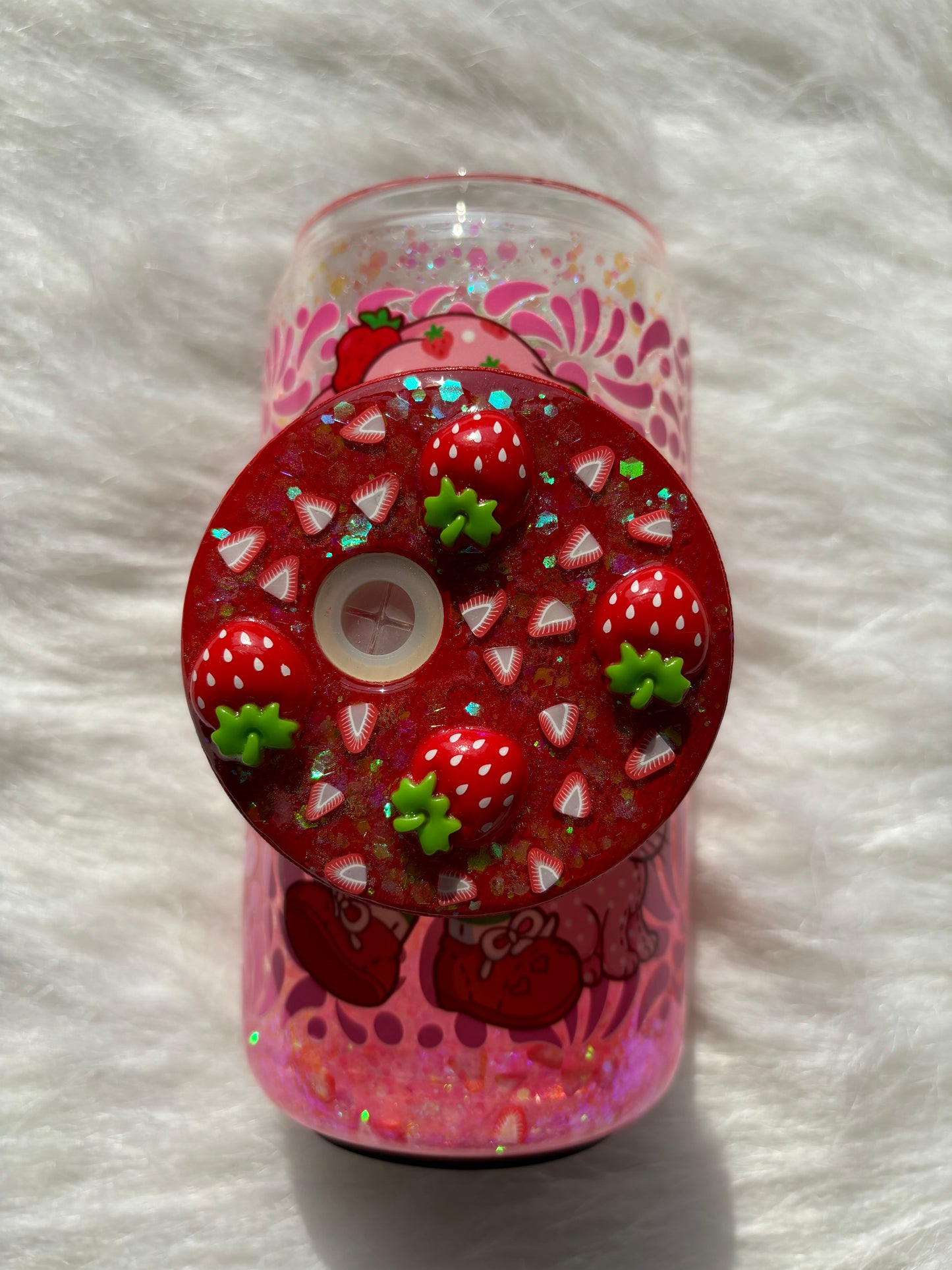 Strawberry Talevera Snow Globe Tumbler