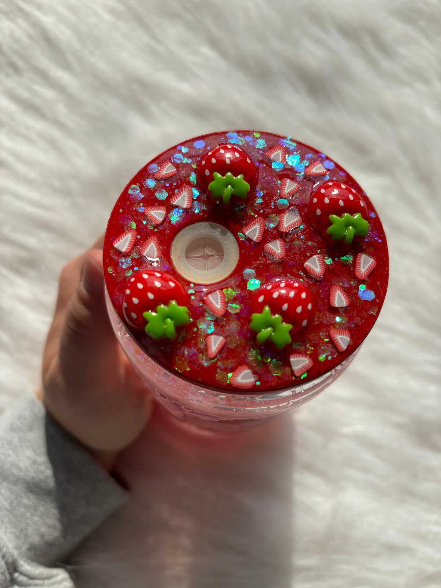 Strawberry Talevera Snow Globe Tumbler