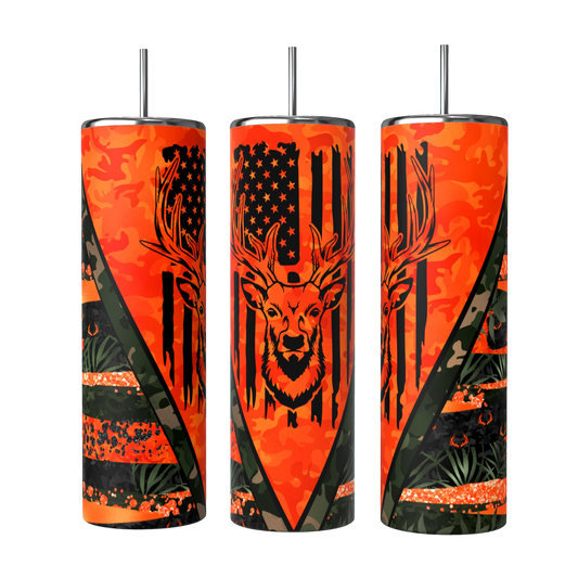 Orange Camo Hunting Tumbler