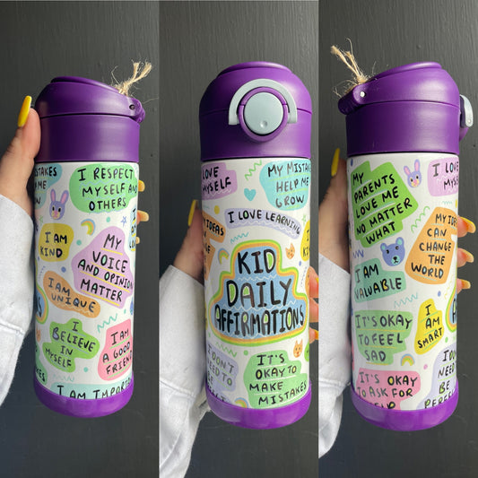 Kid Daily Affirmations Water Bottle