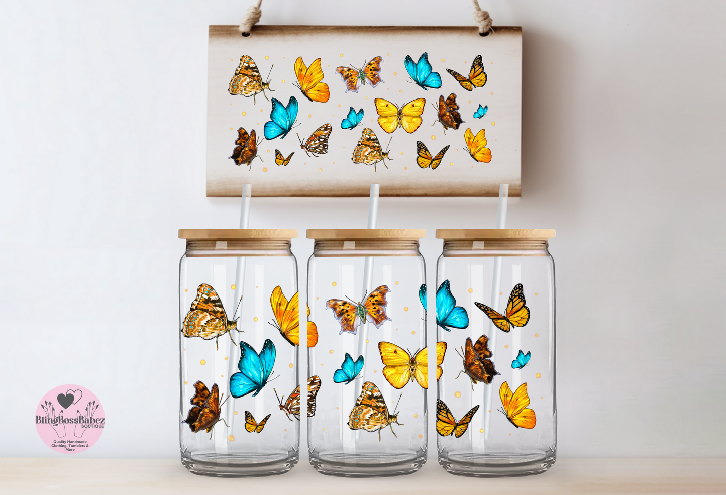 Butterfly Glass Can