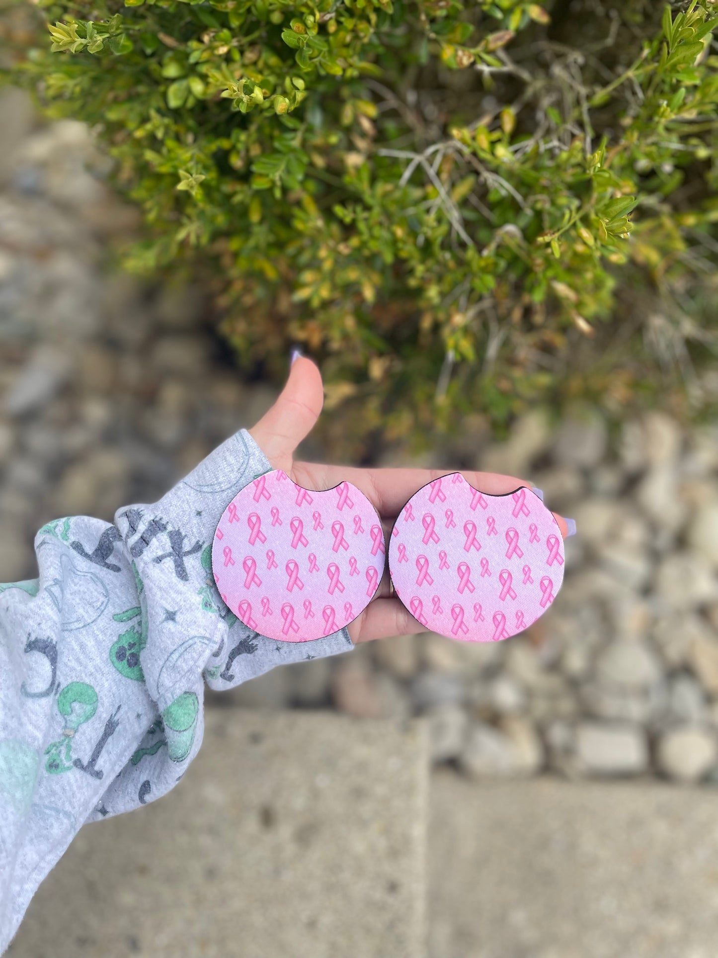 Breast Cancer Awareness Car Coasters