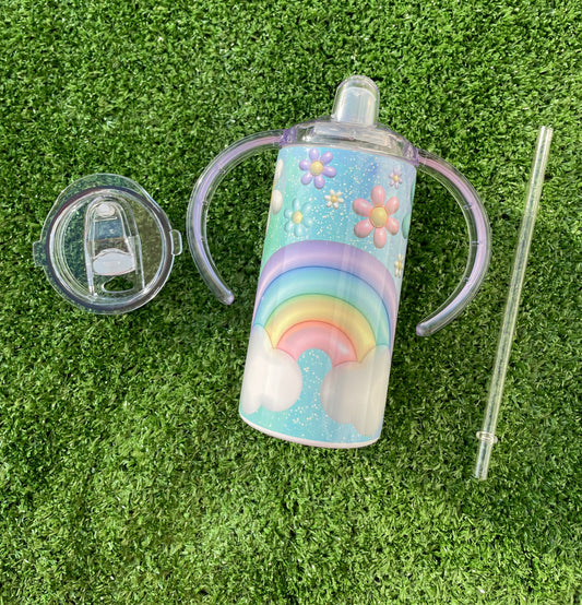 Rainbow & Daisies Sippy