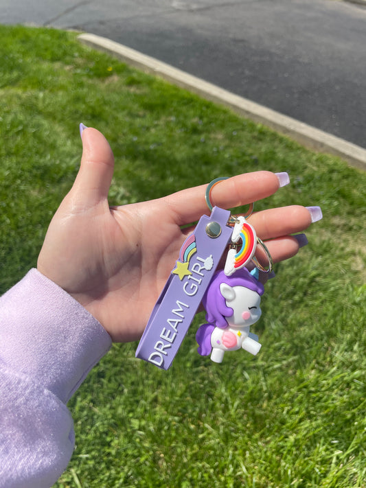 Unicorn Purple Keychain