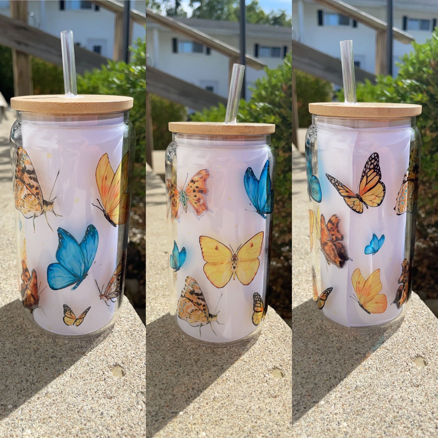 Butterfly Glass Can