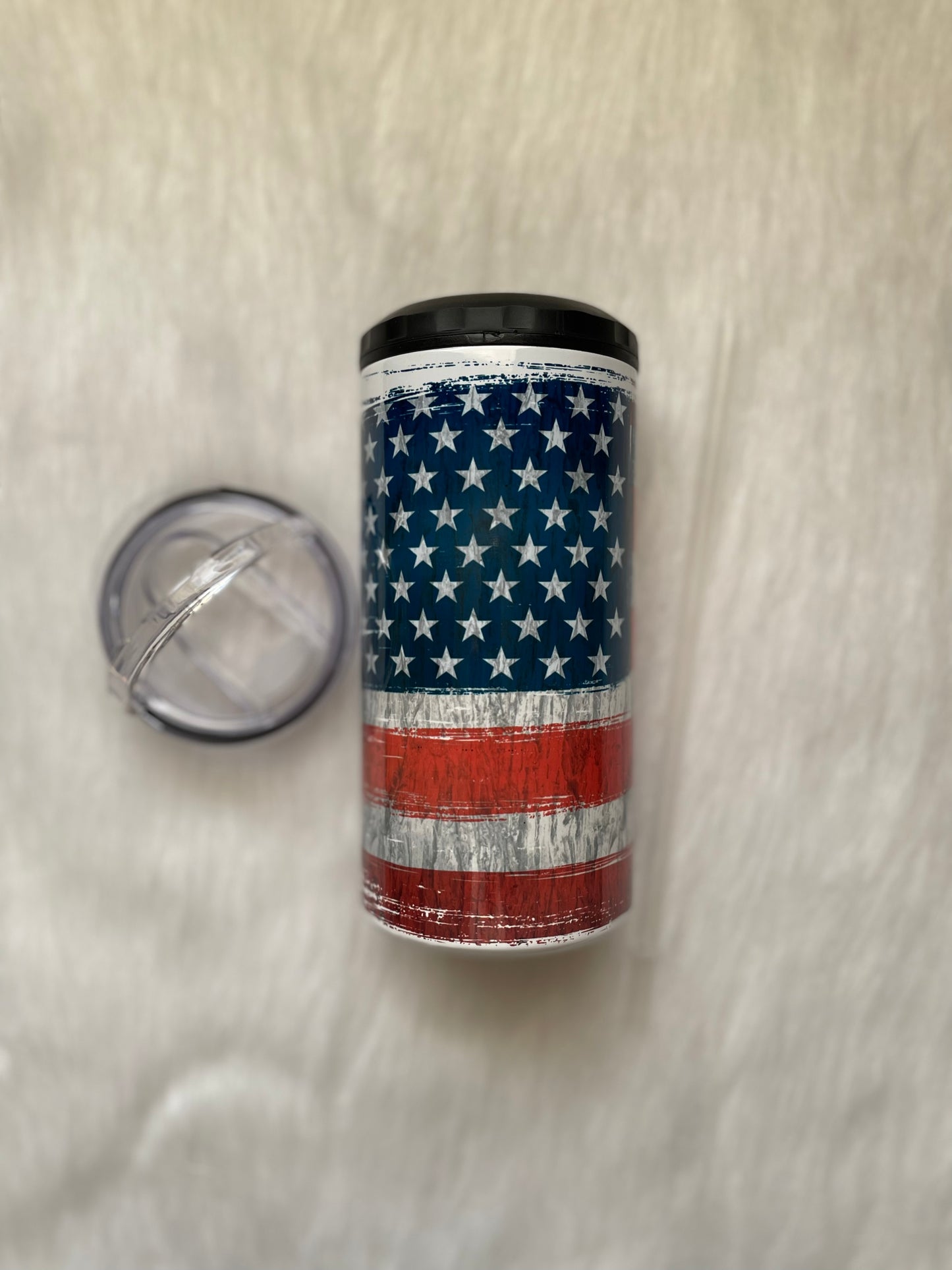 Distressed Flag Can Cooler